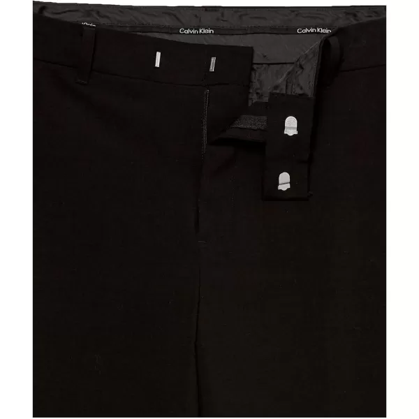 Calvin Klein Boys Flat Suit Dress Pant Straight Leg Fit amp Hemmed Bottom Belt Loops amp Functional Front PocketsSatin Black