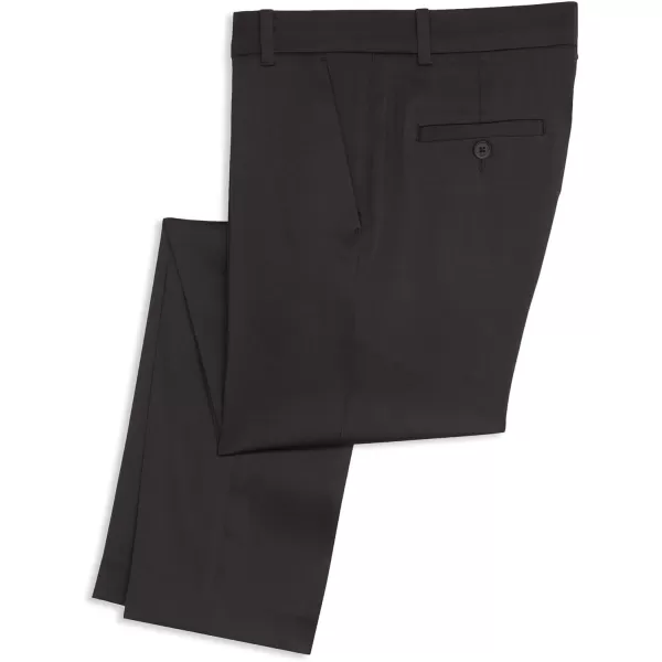 Calvin Klein Boys Flat Suit Dress Pant Straight Leg Fit amp Hemmed Bottom Belt Loops amp Functional Front PocketsSatin Black