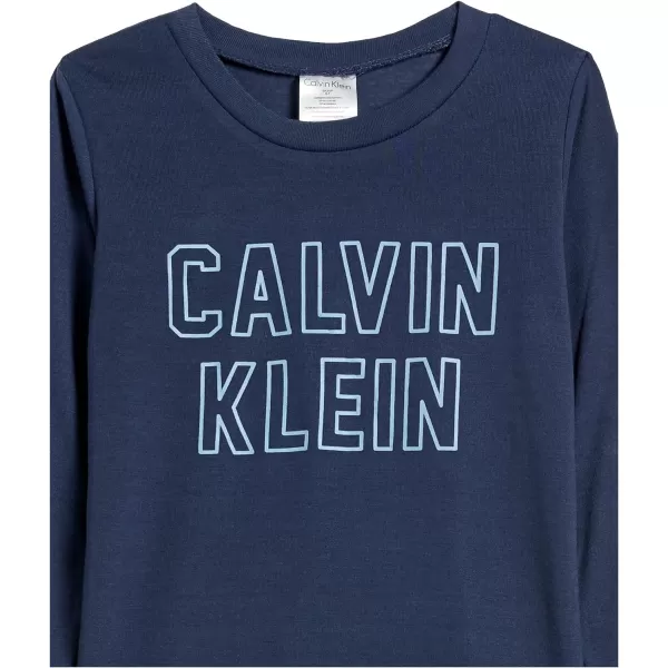 Calvin Klein Boys Fleece Pajama Pants 2 Piece Pj SetBlack IrisCamo Blue