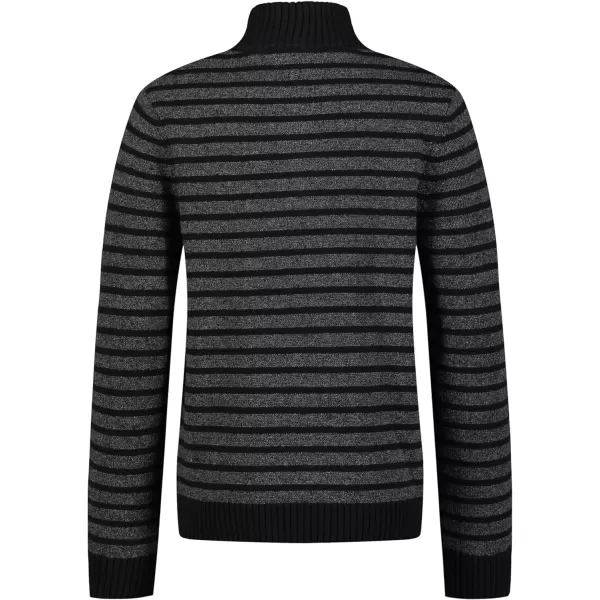 Calvin Klein Boys Half Zip Pullover Sweater Ribbed Neckline amp Logo DetailingDeep Black Stripe