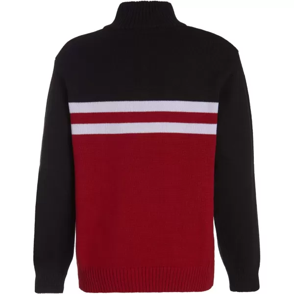 Calvin Klein Boys Half Zip Pullover Sweater Ribbed Neckline amp Logo DetailingRedBlack