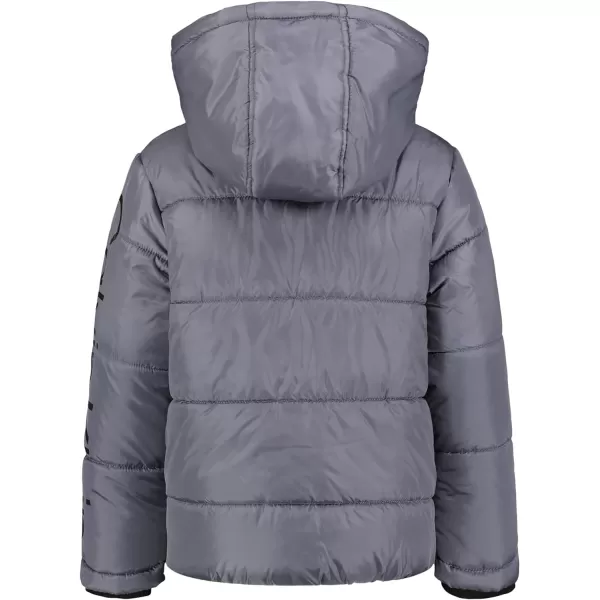 Calvin Klein Boys Heavyweight Hooded Bubble Jacket with Polar Fleece LiningDark Grey