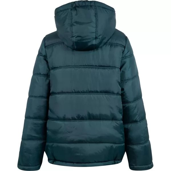 Calvin Klein Boys Heavyweight Hooded Bubble Jacket with Polar Fleece LiningEclipse Deep Cyan