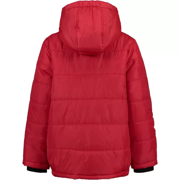 Calvin Klein Boys Heavyweight Hooded Bubble Jacket with Polar Fleece LiningEclipse Red Planet