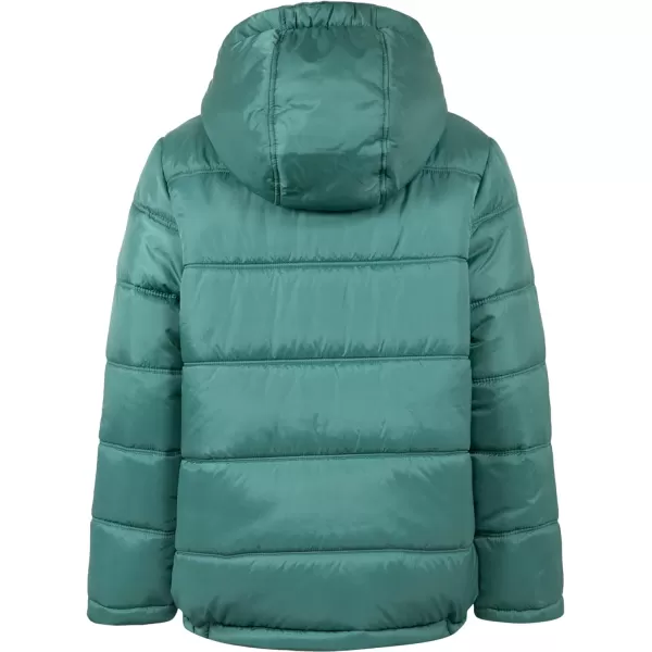 Calvin Klein Boys Heavyweight Hooded Bubble Jacket with Polar Fleece LiningEclipse Spruce