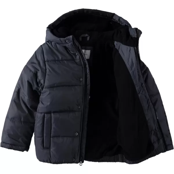 Calvin Klein Boys Heavyweight Hooded Bubble Jacket with Polar Fleece LiningHemisphere Blue