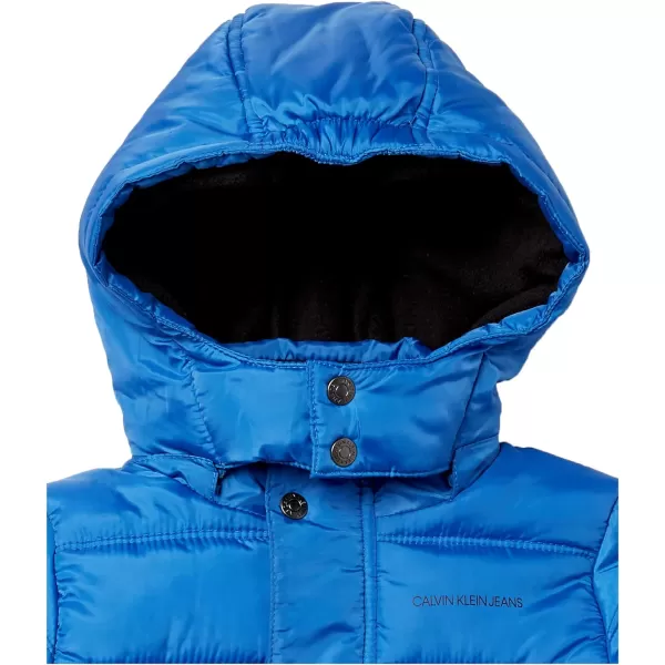 Calvin Klein Boys Heavyweight Hooded Bubble Jacket with Polar Fleece LiningNazar Blue 11b