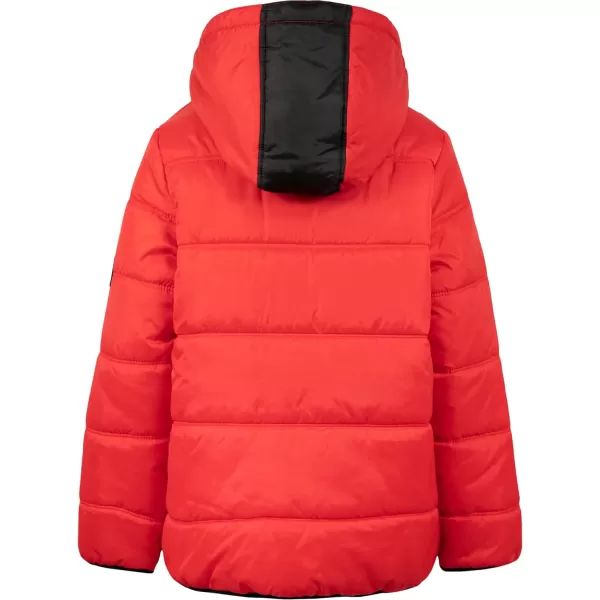 Calvin Klein Boys Heavyweight Hooded Bubble Jacket with Polar Fleece LiningRacing Red 01b