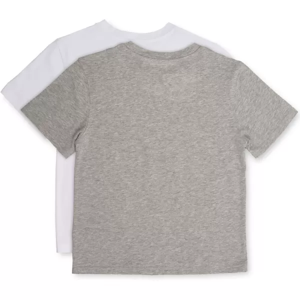 Calvin Klein Boys Kids Crewneck Undershirt TShirt 2 PackHeather GreyClassic White