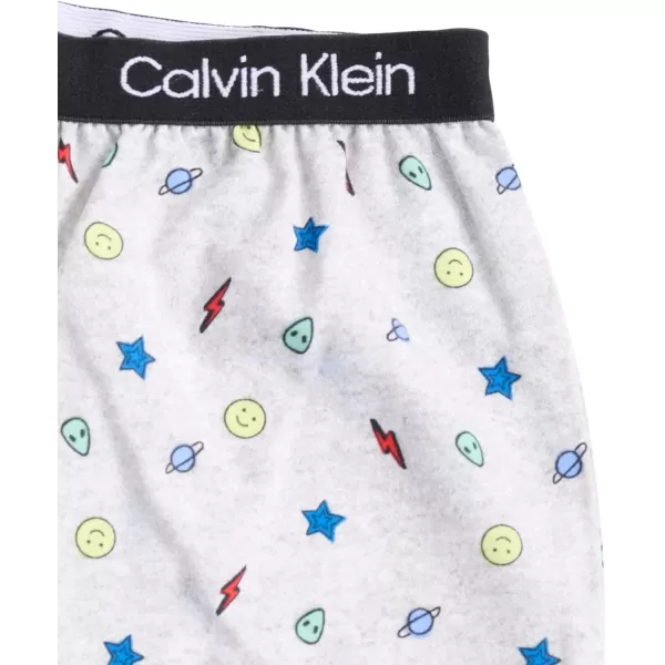 Calvin Klein Boys Little 2 Piece Sleepwear Top and Bottom Pajama SetBlack  Icons