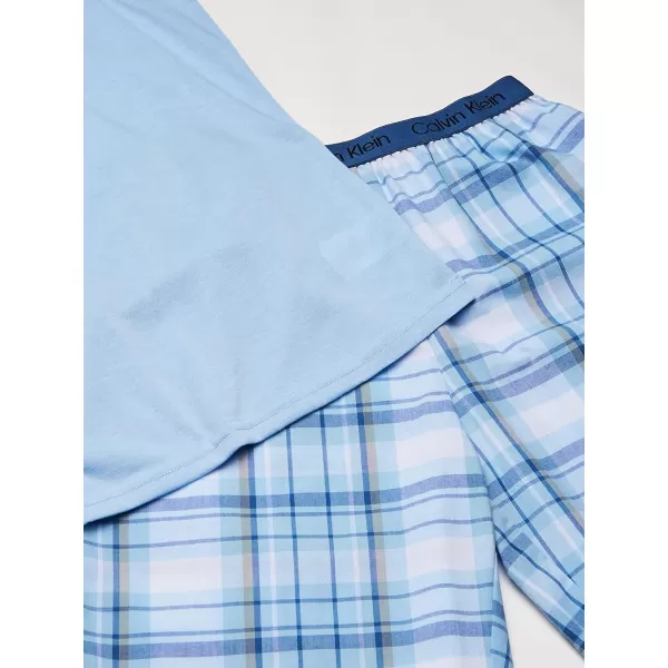 Calvin Klein Boys Little 2 Piece Sleepwear Top and Bottom Pajama SetBlue Bell Ck River Plaid