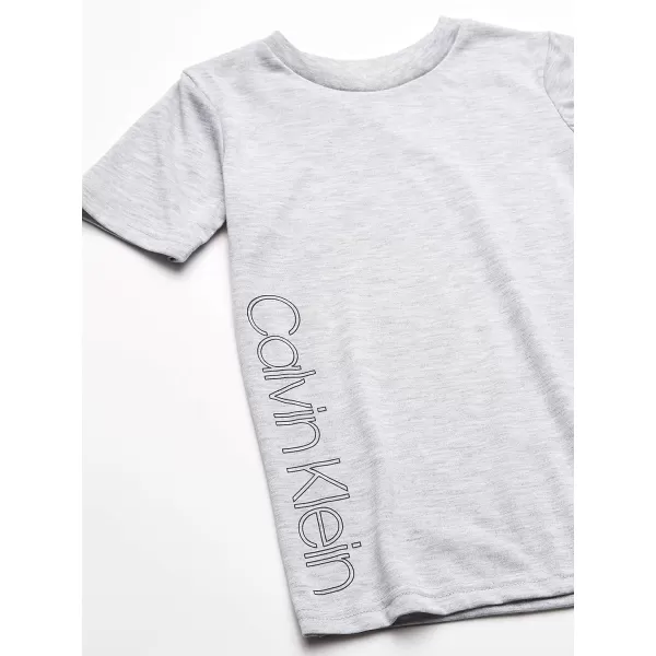 Calvin Klein Boys Little 2 Piece Sleepwear Top and Bottom Pajama SetHeather Grey Ck Cloud Plaid