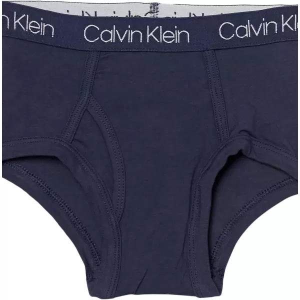 Calvin Klein Boys Little Modern Cotton Assorted Briefs Underwear 3 Pack3 Pack  Ck Pave Logo White Yellow Heather Grey