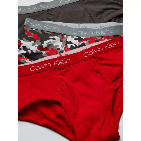 Calvin Klein Boys Little Modern Cotton Assorted Briefs Underwear 3 Pack3 Pack  Sachet Pink Classic White Heather Grey