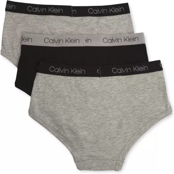 Calvin Klein Boys Little Modern Cotton Assorted Briefs Underwear 3 PackHeather Grey Black Heather Grey