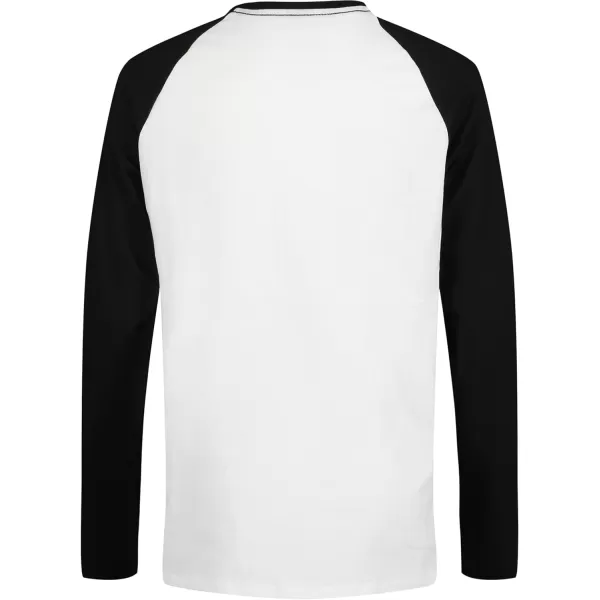 Calvin Klein Boys Long Sleeve Crew Neck TShirt Soft Comfortable Relaxed FitSplit Block Ck White