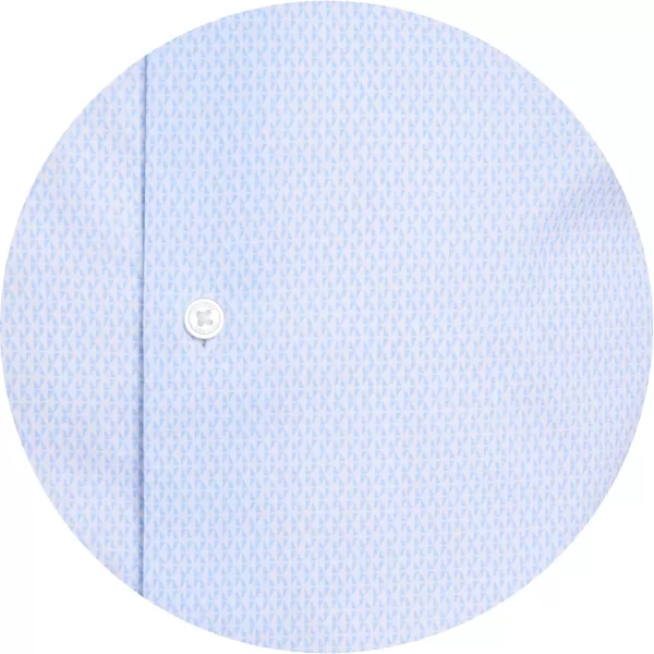 Calvin Klein Boys Long Sleeve Patterned Dress Shirt Style with Buttoned CuffsCrystal Blue