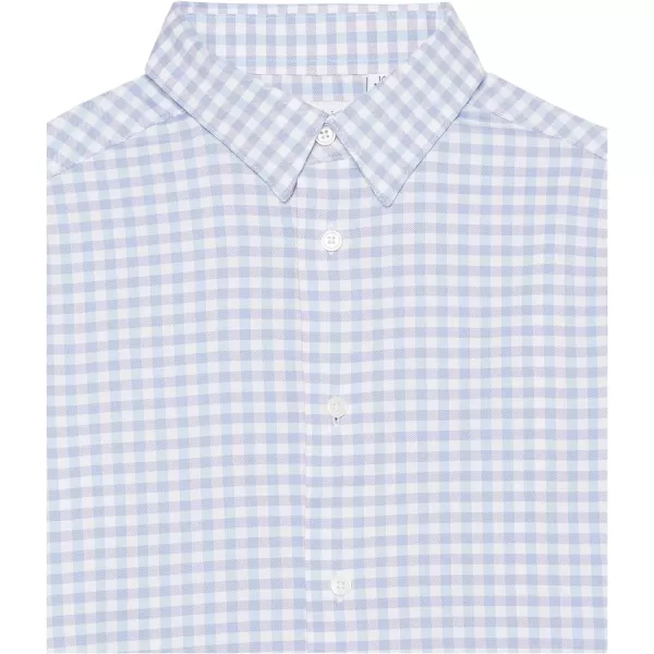 Calvin Klein Boys Long Sleeve Patterned Dress Shirt Style with Buttoned CuffsLilac Gingham