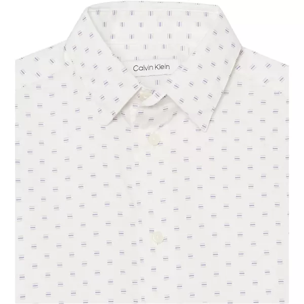 Calvin Klein Boys Long Sleeve Patterned Dress Shirt Style with Buttoned CuffsPrism