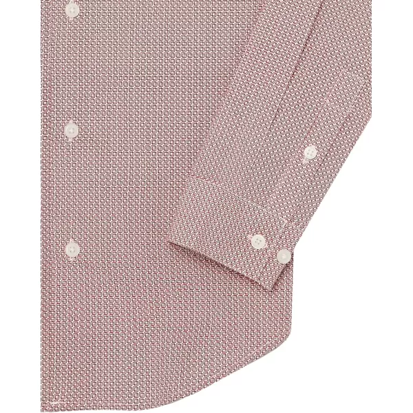 Calvin Klein Boys Long Sleeve Patterned Dress Shirt Style with Buttoned CuffsRed