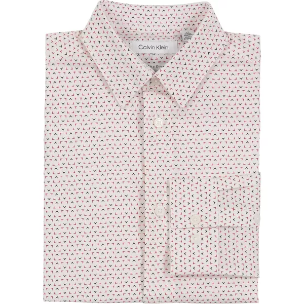 Calvin Klein Boys Long Sleeve Patterned Dress Shirt Style with Buttoned CuffsRed Tri