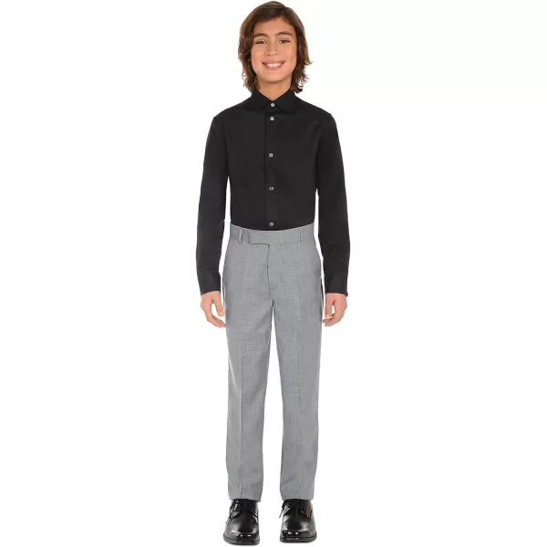 Calvin Klein Boys Long Sleeve Sateen Dress Shirt Style with Buttoned Cuffs amp Shirttail HemBlack