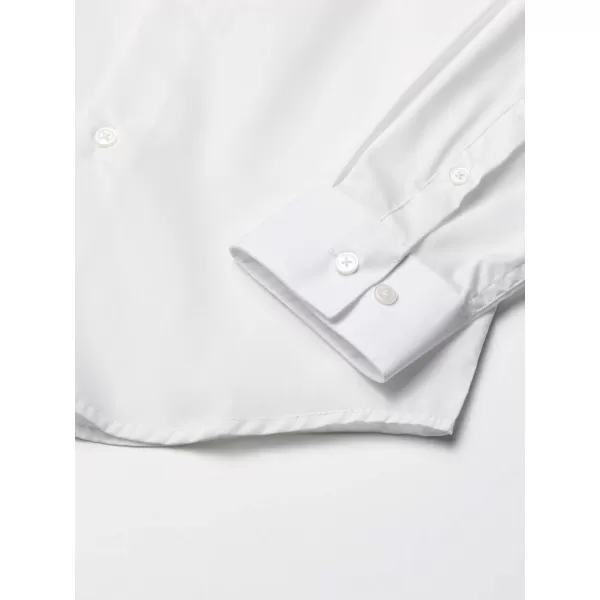 Calvin Klein Boys Long Sleeve Slim Fit Dress Shirt Style with Buttoned Cuffs amp Shirttail HemWhite