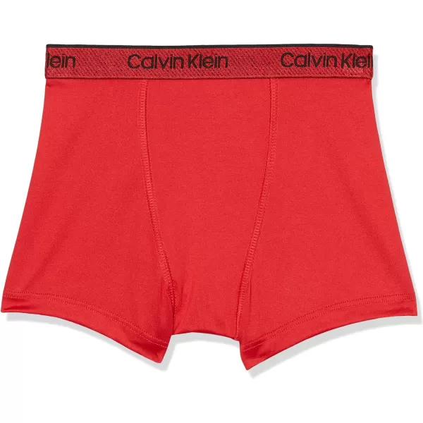 Calvin Klein Boys Performance Boxer Brief Underwear 2 PackBlack Ck FractureBerry Sangria