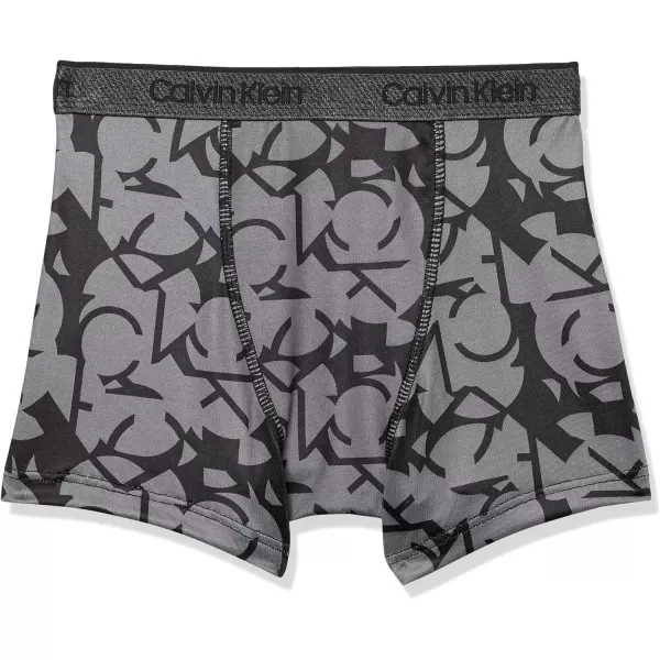 Calvin Klein Boys Performance Boxer Brief Underwear 2 PackBlack Ck FractureBerry Sangria