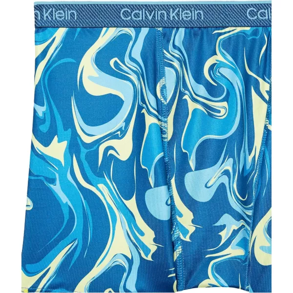 Calvin Klein Boys Performance Boxer Brief Underwear 2 PackOcean Blue Marble