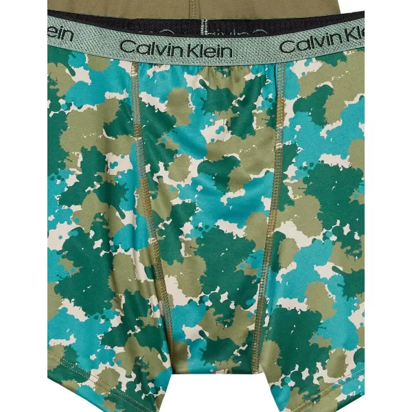 Calvin Klein Boys Performance Boxer Brief Underwear 2 PackOliveCamo