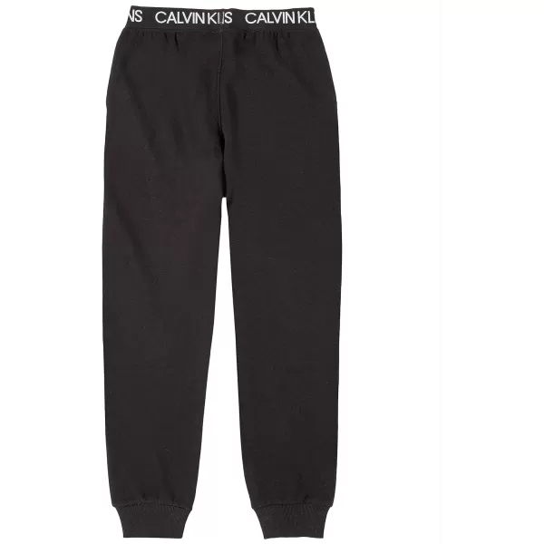 Calvin Klein Boys Pullon Fleece Jogger Sweatpants Drawstring ClosureBlack 07b