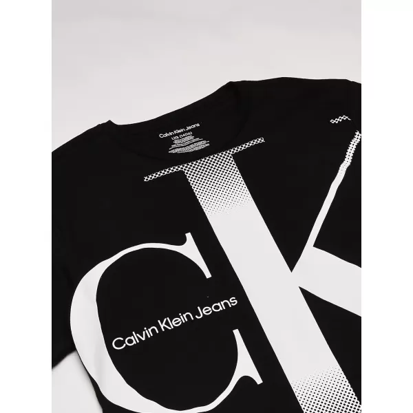 Calvin Klein Boys Short Sleeve Legacy Logo Crew Neck TShirtFadeout Black