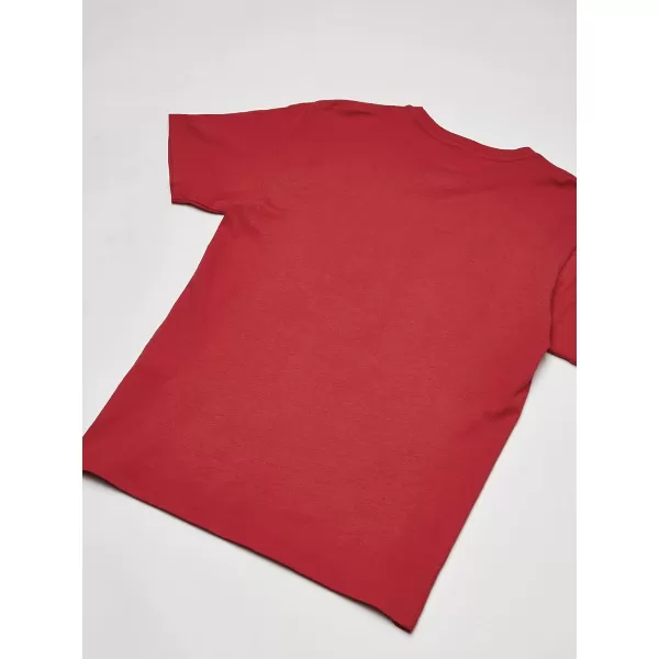 Calvin Klein Boys Short Sleeve Logo Crew Neck TShirt Soft Comfortable Relaxed FitRacing Red Ck Black