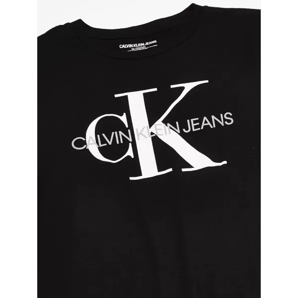 Calvin Klein Boys Short Sleeve Logo Crew Neck TShirt Soft Comfortable Relaxed FitTrue Black