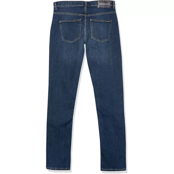 Calvin Klein Boys Skinny Fit Stretch Denim Jeans 5Pocket Style amp Zipper ClosureAustin Dark Blue 15b