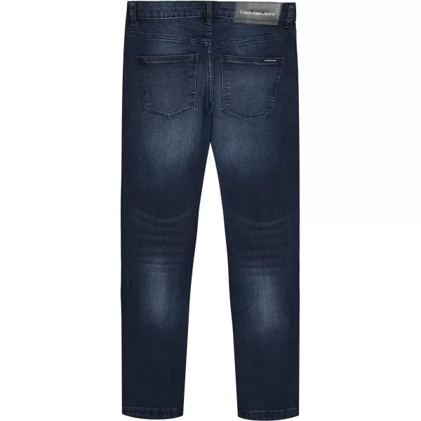 Calvin Klein Boys Skinny Fit Stretch Denim Jeans 5Pocket Style amp Zipper ClosureBoston Blue 15b