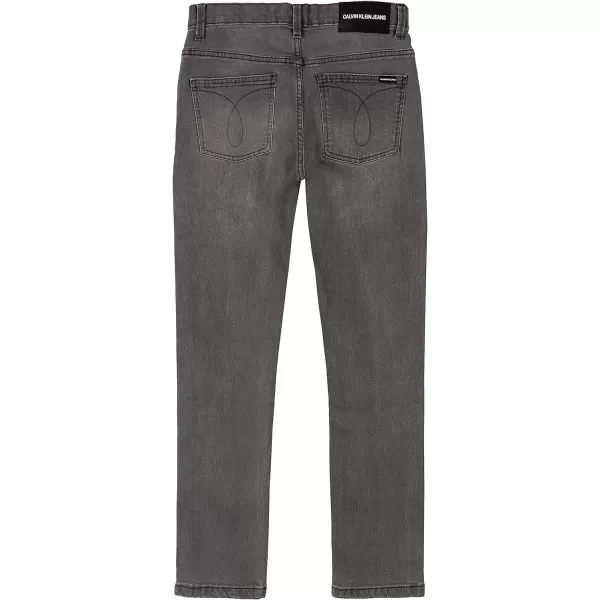 Calvin Klein Boys Skinny Fit Stretch Denim Jeans 5Pocket Style amp Zipper ClosureConcrete 01b