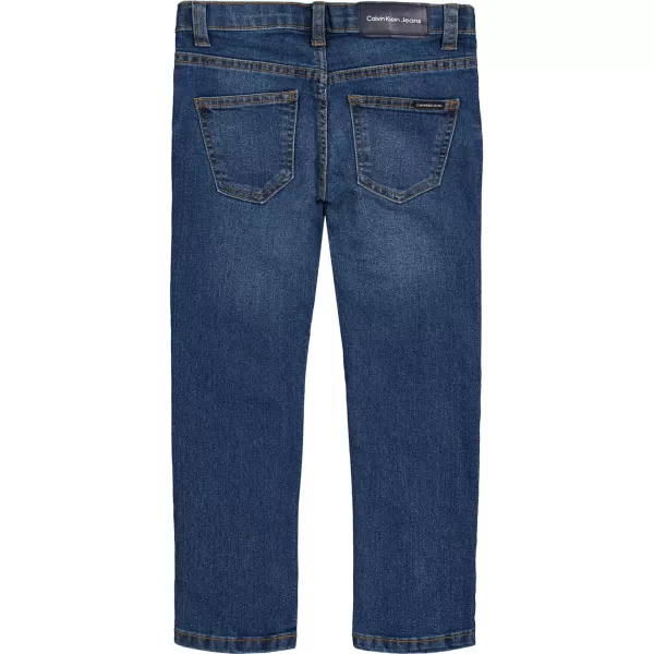 Calvin Klein Boys Skinny Fit Stretch Denim Jeans 5Pocket Style amp Zipper ClosureHouston Mid Blue 15b