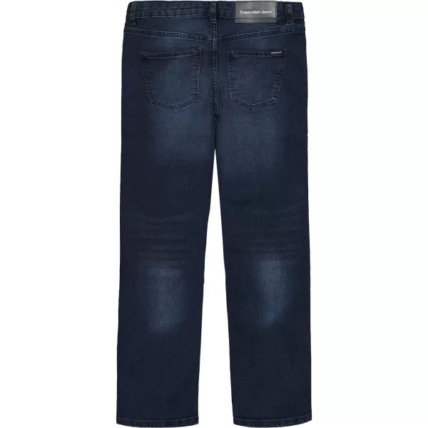 Calvin Klein Boys Slim Fit Straight Leg Stretch Denim Jeans 5 Pocket Style amp Zipper ClosureBoston Blue