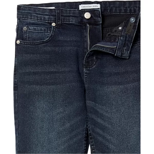 Calvin Klein Boys Slim Fit Straight Leg Stretch Denim Jeans 5 Pocket Style amp Zipper ClosureBoston Blue