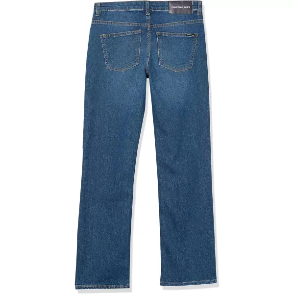 Calvin Klein Boys Slim Fit Straight Leg Stretch Denim Jeans 5 Pocket Style amp Zipper ClosureHouston Mid Blue