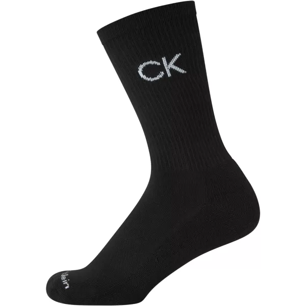 Calvin Klein Boys Socks  Cushion Crew Cut Socks 6 PackBlack