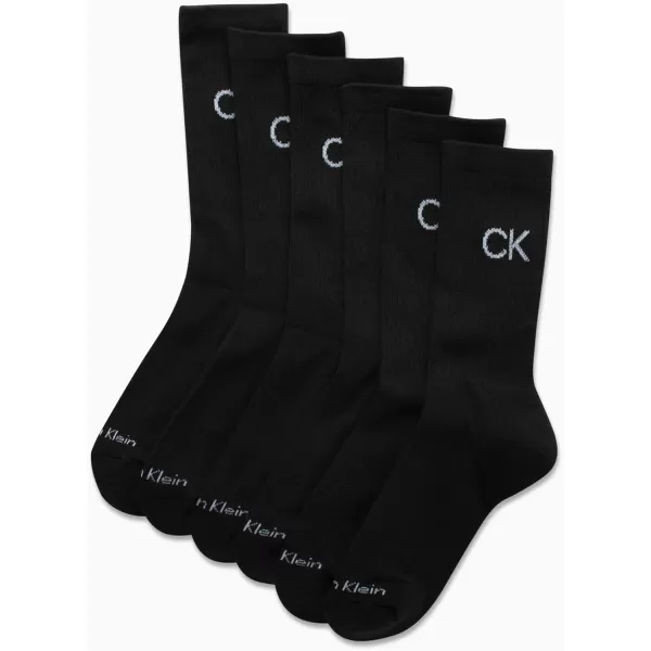 Calvin Klein Boys Socks  Cushion Crew Cut Socks 6 PackBlack