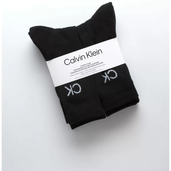 Calvin Klein Boys Socks  Cushion Crew Cut Socks 6 PackBlack