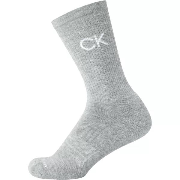 Calvin Klein Boys Socks  Cushion Crew Cut Socks 6 PackGreyWhiteBlack