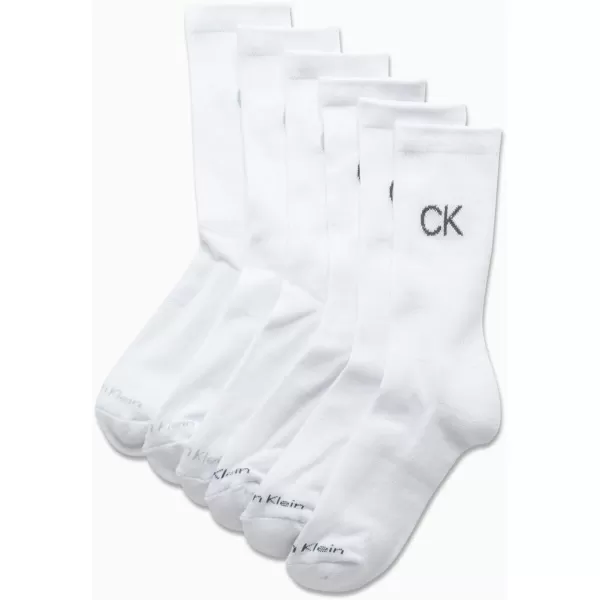 Calvin Klein Boys Socks  Cushion Crew Cut Socks 6 PackWhite