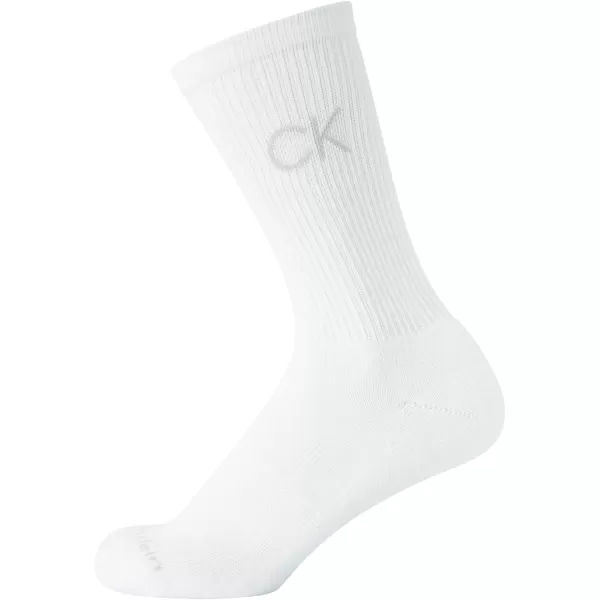 Calvin Klein Boys Socks  Cushion Crew Cut Socks 6 PackWhite