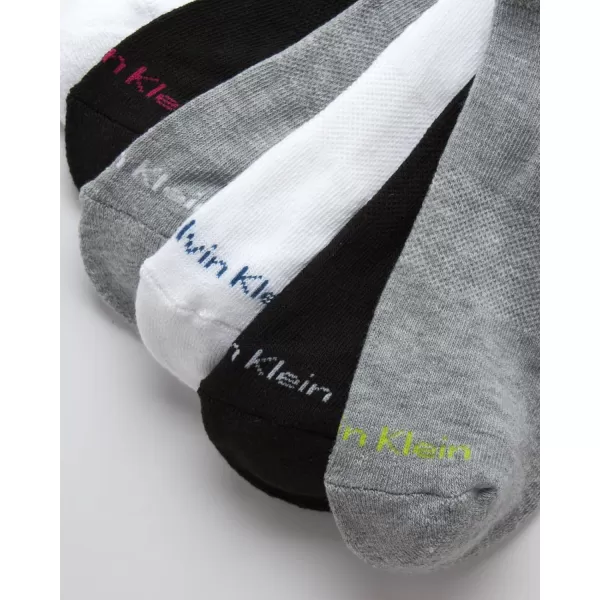 Calvin Klein Boys Socks  Cushion No Show Ankle Socks 6 PackGreyWhiteBlack