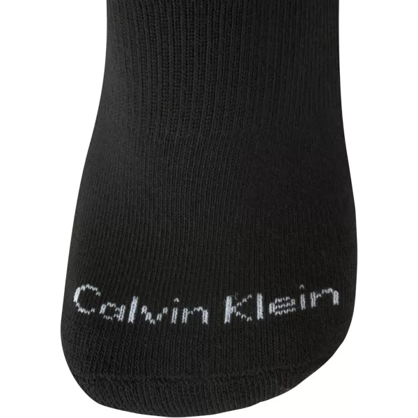 Calvin Klein Boys Socks  Cushion Quarter Cut Ankle Socks 6 PackBlack